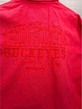 Gameday Social Ohio State Buckeyes Scarlet & Gray Cropped Denim Shacket